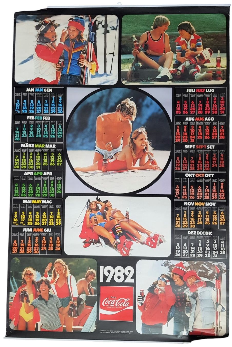 Foto & Immagini: Plakat Kalender Coca Cola 1982 – Usato da Mörschwil venduto da antiksalon