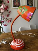 Lampe de bureau Pylones orange fleurs et rayures bon état