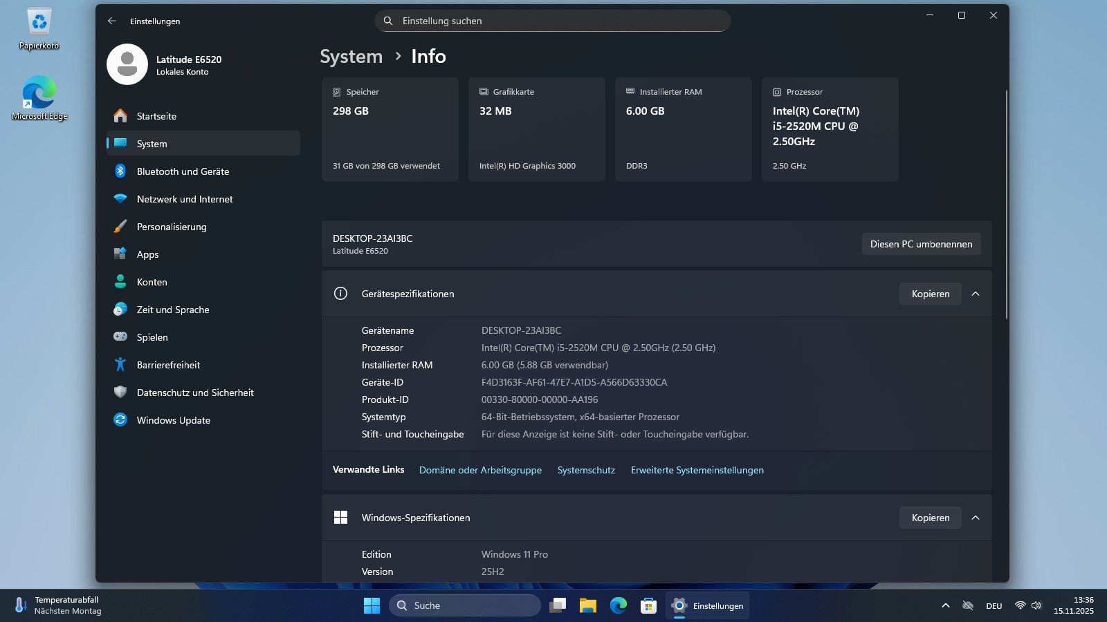 Dell Notebook: Dell Latitude E6520 Core i5 Windows 11 Pro 25H2 – Usato da Buchs SG venduto da johjo01 7