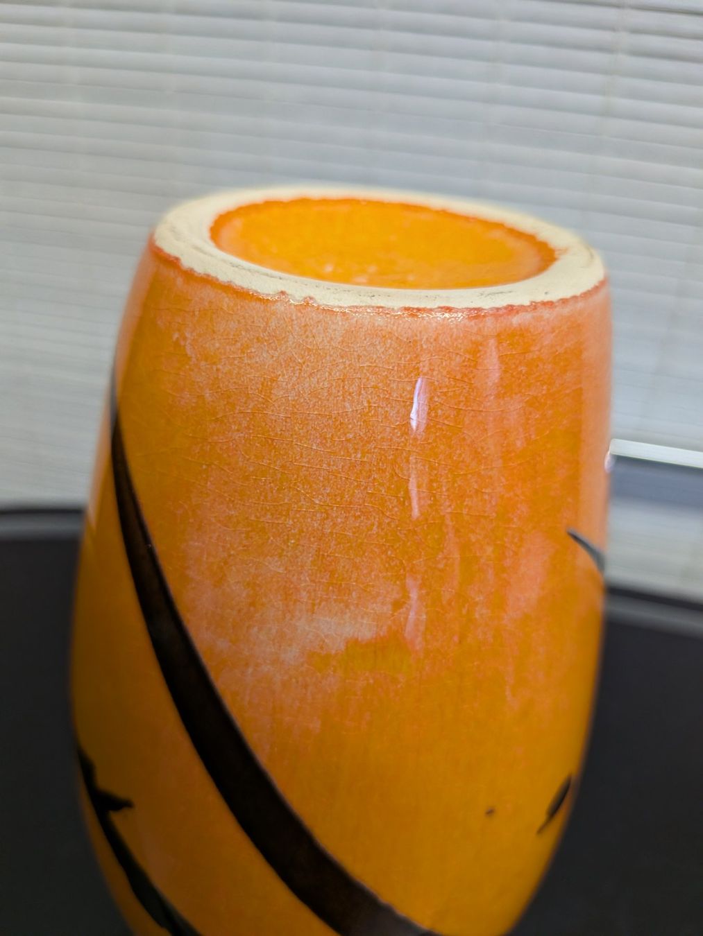 Vasen & Gefässe: Orange Mid Century Keramik Vase – Gebraucht aus Emmen von Brockofsky 3