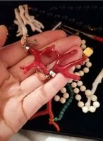 Angel Skin & rote Zweige Koralle aus Silber 925 Ohrringe