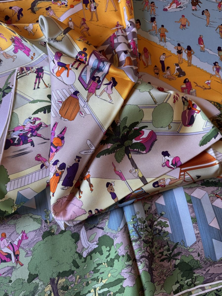 Hermès Foulard & Sciarpe: Hermès carré neuf, 90 On The Beach – Nuovo e nell'imballaggio originale da Genève venduto da Allisgood 6