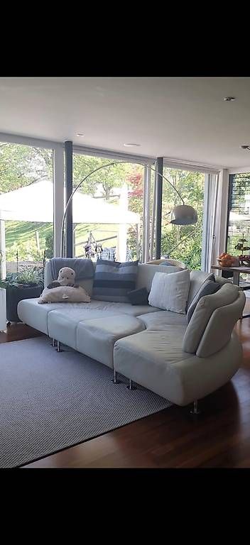 Sofas: Halbrundes 3-teiliges Ledersofa – D'occasion à Uhwiesen par mat_78fs