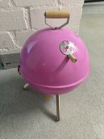 Grill Kugelform pink mit Rost und Deckel neuwertig