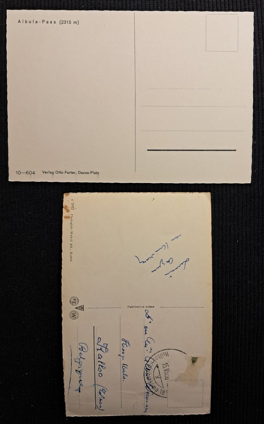 Cartoline postali: 2 AK ALBULA PASS - ALBULABAHN - EINIGE MANGEL – Usato da Ponto Valentino venduto da giorgia06 1
