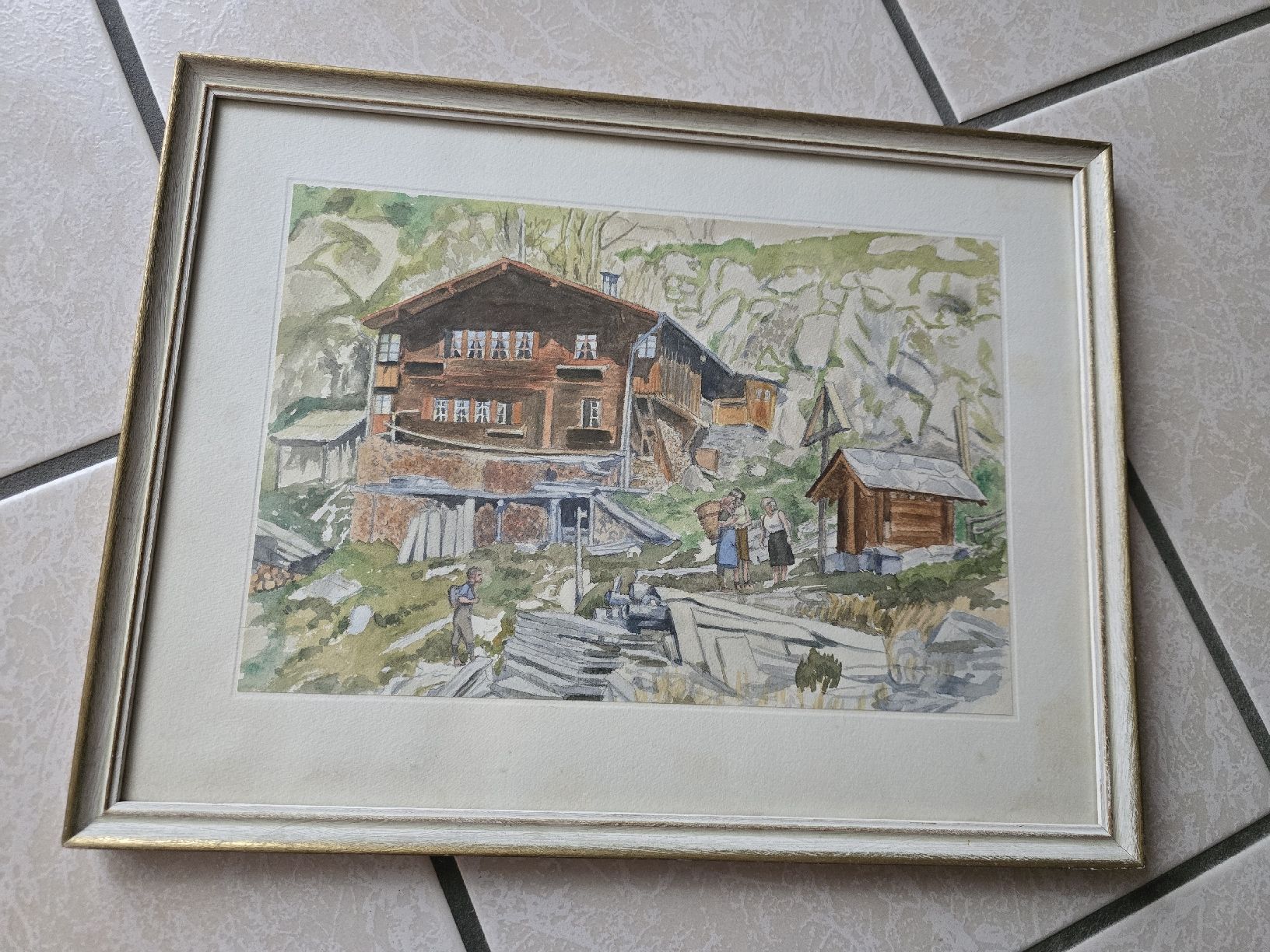 Poster & Bilder: Aquarell Berglandschaft – Gebraucht aus Adligenswil von Sorciere7