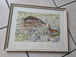 Aquarell Berglandschaft
