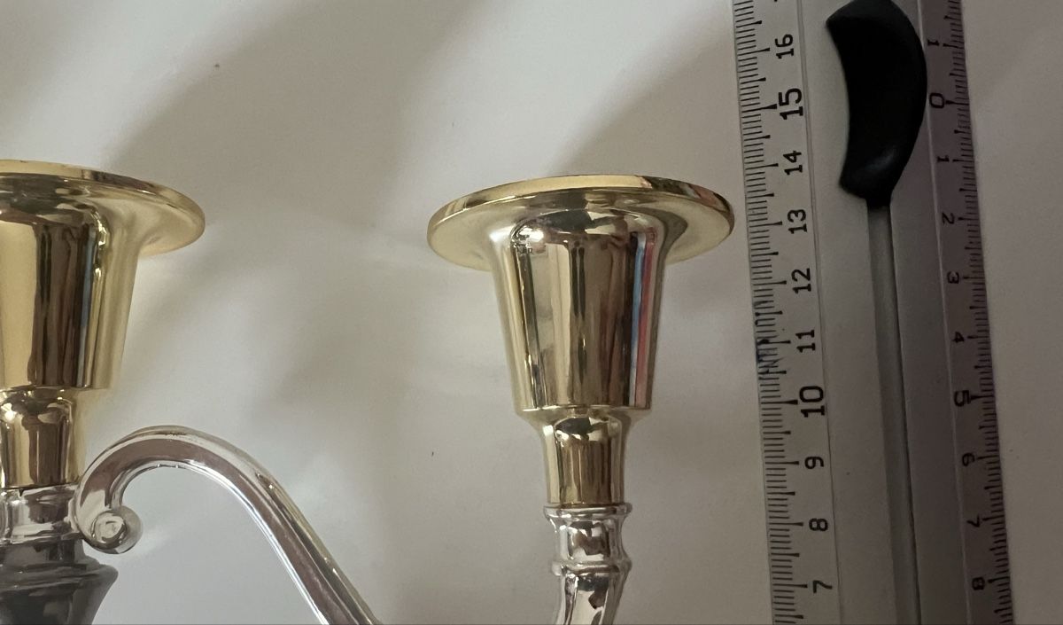 Kerzenständer: Elegant Three-Arm Candelabra, Gold & Silver Tones – Gebraucht aus Zürich von Vma_reuse 4