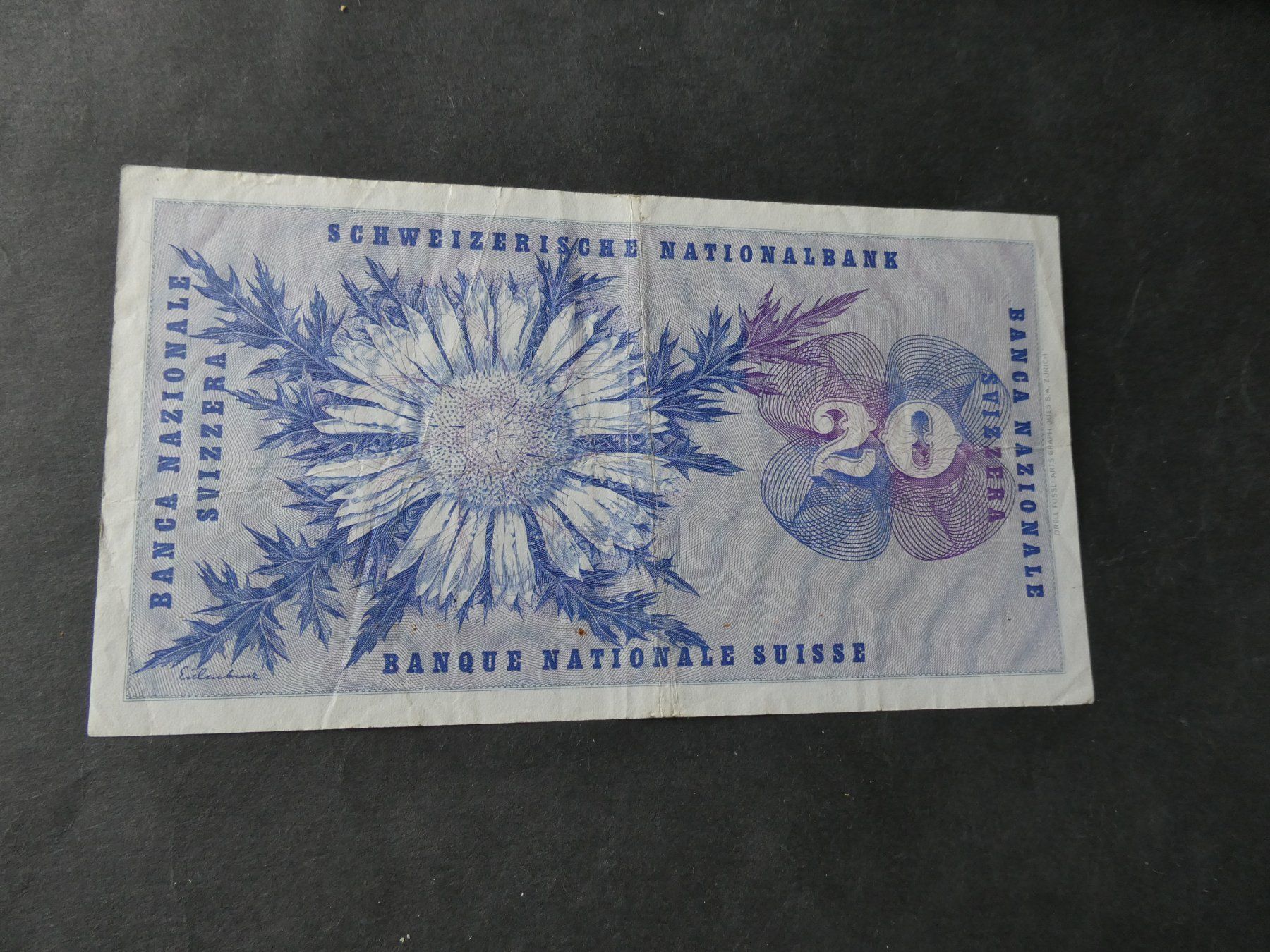 Banknoten: Schweiz 1973, 20 Franken – Gebraucht aus Hinterforst von rohusri 1