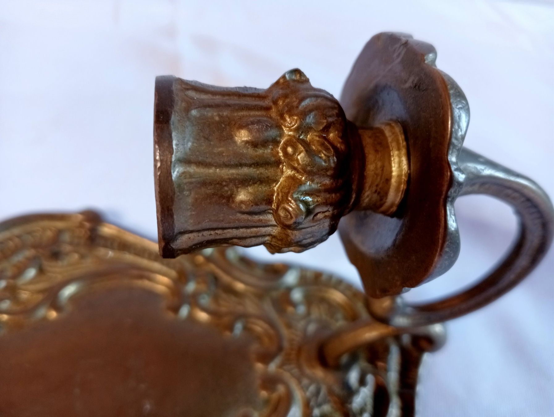 Portacandele: Antiker Wandkerzenhalter aus Messing oder Bronze 818 Gramm – Usato da Oberdorf BL venduto da Barocki888 3