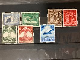 Deut. Reich 1935/38, Mi 586-87,598-99,603,669-70 **,KP 155.-