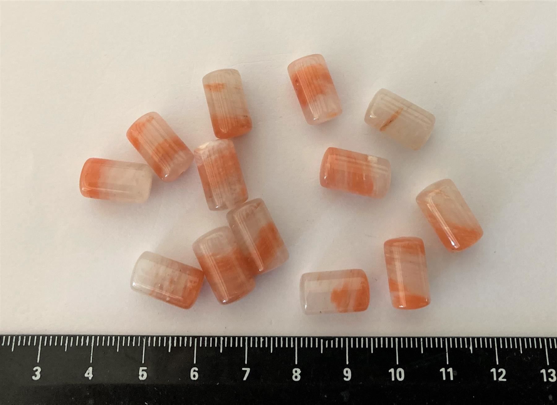 Perle (finte): 13 perles Quartz blanc orange, "tubes" / Quarz – Nuovo e nell'imballaggio originale da Goumoens-la-Ville venduto da brandonv