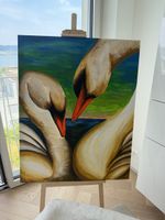LOVE SWANS - Selbstgemaltes Acrylgemälde 100x80