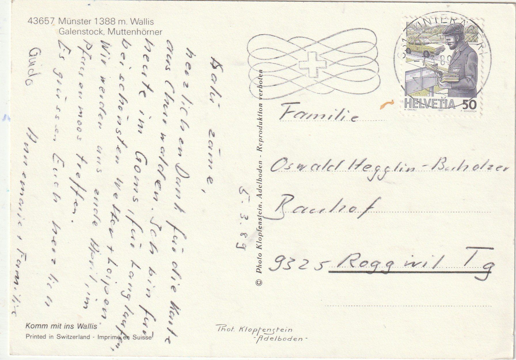 Cartoline postali: Münster Wallis – Usato da Lumbrein venduto da made02 1