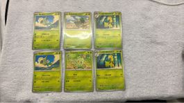 6 Pokemon Karten Set Pflanzen Typ 
