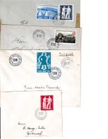 Soldatenmarken 4 Enveloppes avec oblitérations Trp Territo.