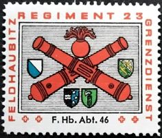 Soldatenmarke 2.WK, Feld Haubitzen Abt 46, weiss, Wi Art 258
