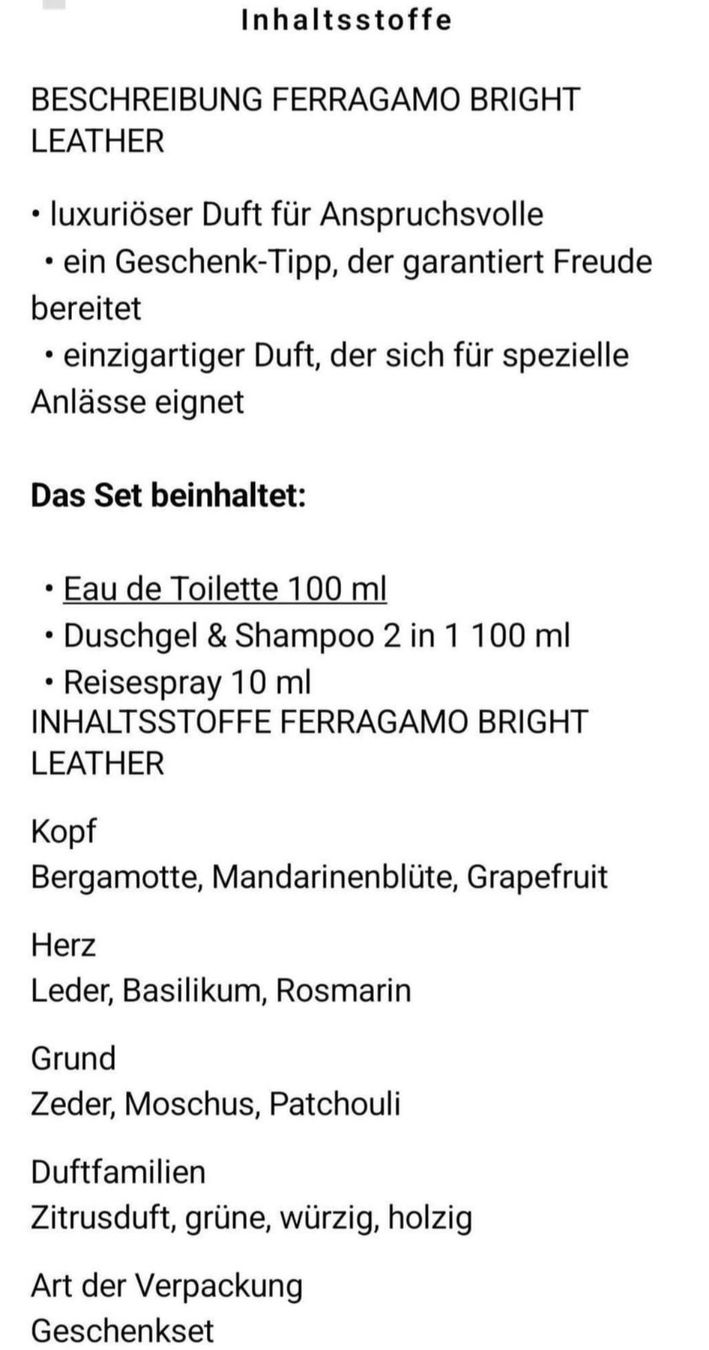 Salvatore Ferragamo Profumi & Eau de Toilette: Ferragamo Bright Leather Gift Set for Men – Nuovo e nell'imballaggio originale da Zürich venduto da erh_lj9m 3