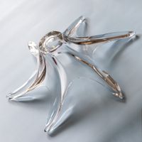 Frucht Obstschale, Tafelaufsatz, Kristallglas, Art Vannes