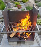 Feuerstelle mit Rost, höhenverstellbar