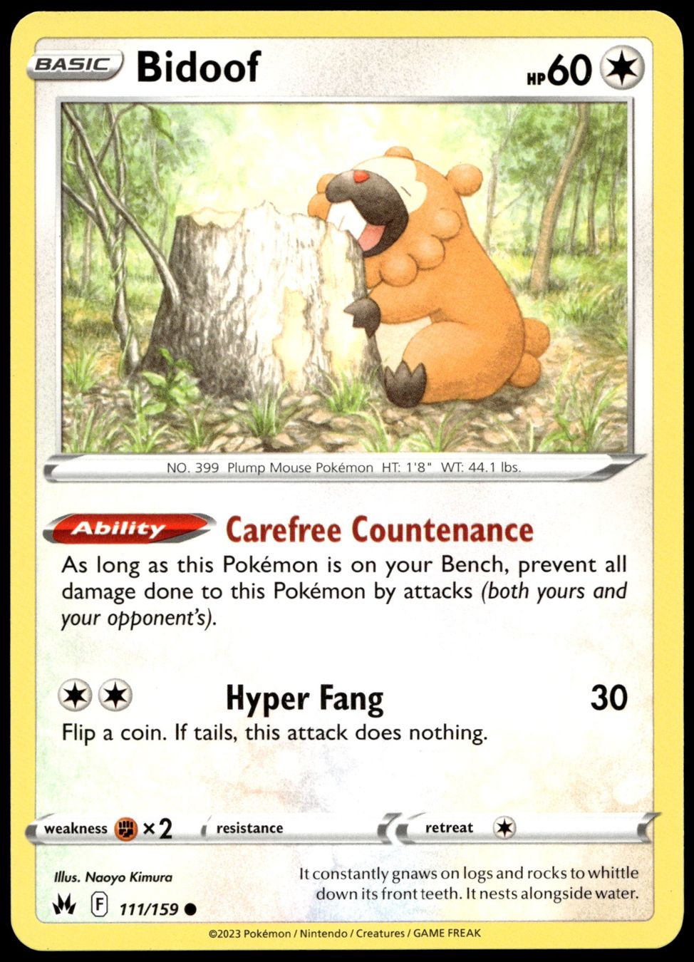 Pokémon Sammelbilder & Trading cards: Pokémon Bidoof 111/159   EN Crown Zenith – Gebraucht aus Le Mouret von PokemonCards_CH