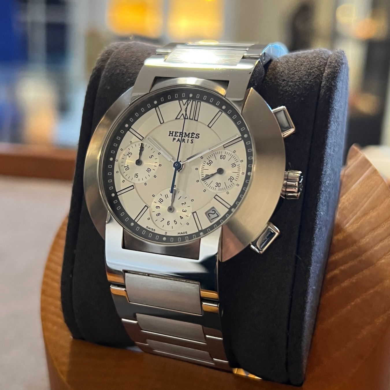 Hermès Orologi: Hermès Nomade Auto-Quartz Chronograph N01.910 – Usato da Carouge GE venduto da Watchaser 2