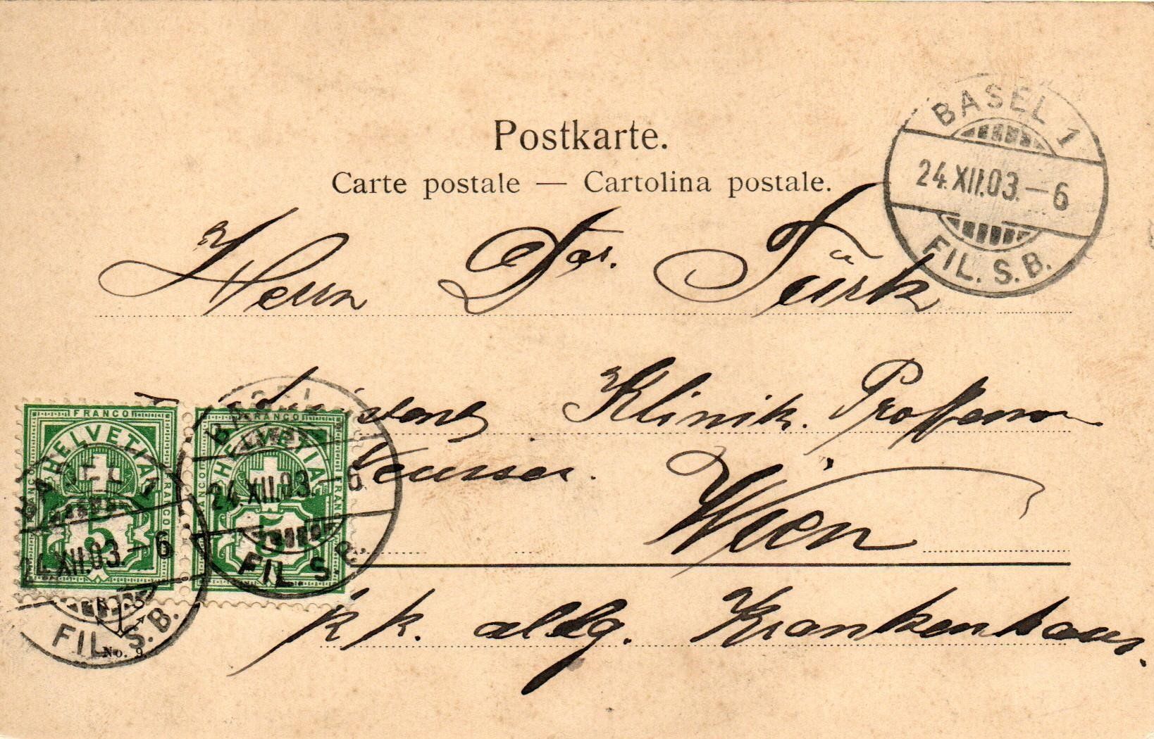 Cartoline postali: Antike Ansichtskarte Basel Rheinansicht, 1903, selten – Usato da Gerzensee venduto da Zelg30 1
