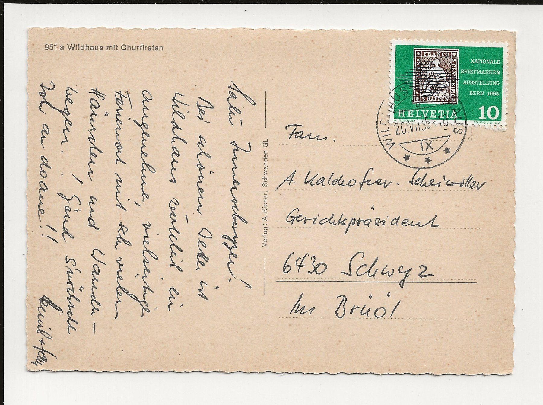 Cartoline postali: AK 1965 Wildhaus mit Churfirsten – Usato da Greifensee venduto da 315WDO 1
