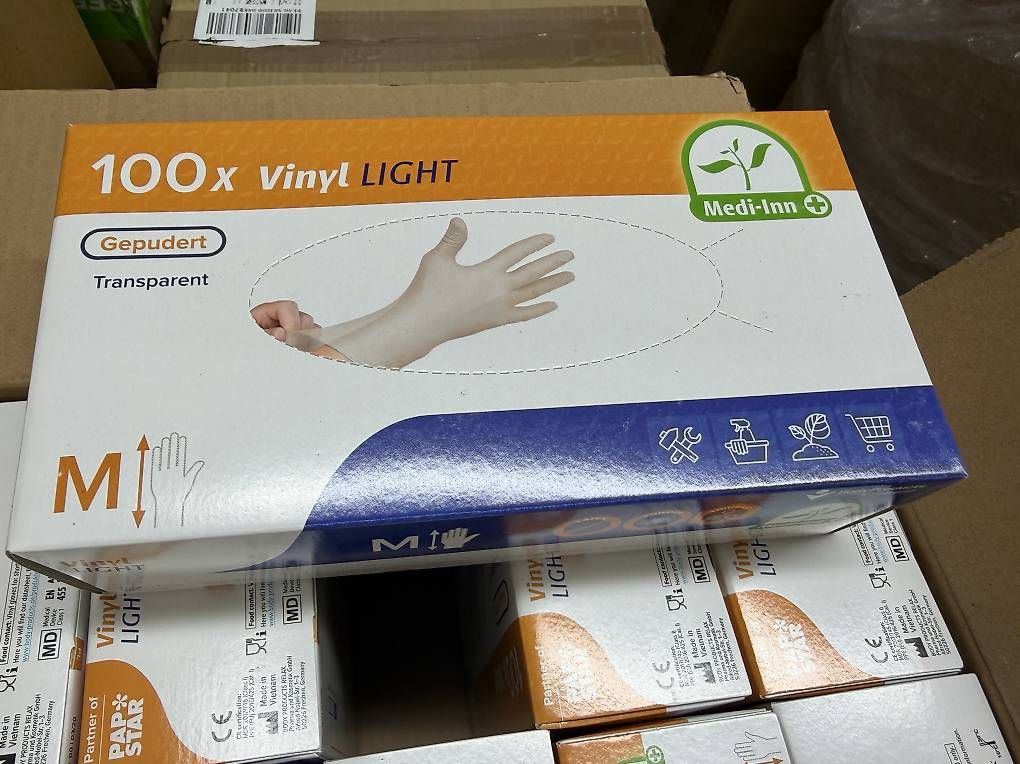 Gants & mitaines : 10 Pack neue Einmalhandschuhe Gr. M, gepudert – Neuf avec emballage d'origine à Necker par liq24 2