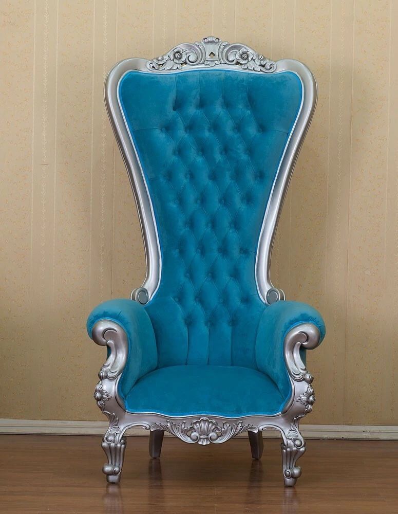 Poltrone: Barock Thron Sessel Türkis Silber – Nuovo (secondo la descrizione) da Wolfwil venduto da ISAsShop