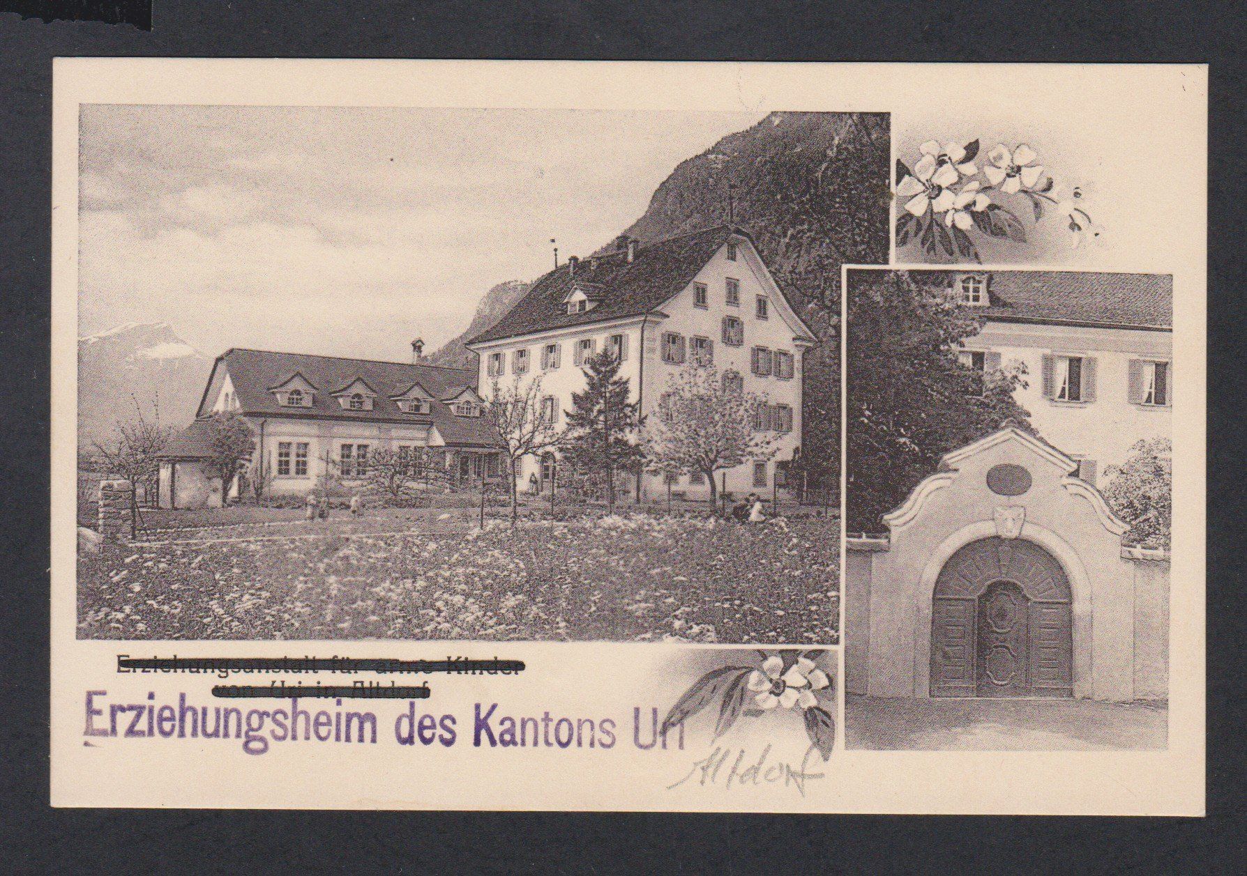 Ansichtskarten: Altdorf   :   alte Ansichtskarte Erziehungsheim Kt. Uri – Gebraucht aus Vitznau von Ropaku