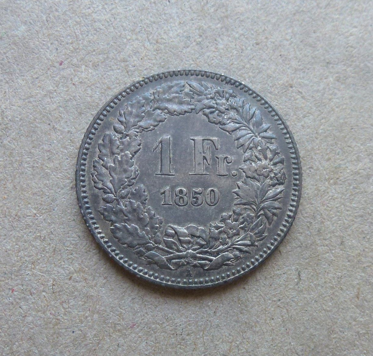 Alle Münzen: ++ 1.- Franken 1850, gute Erhaltung – Gebraucht aus Walkringen von Casablanca777