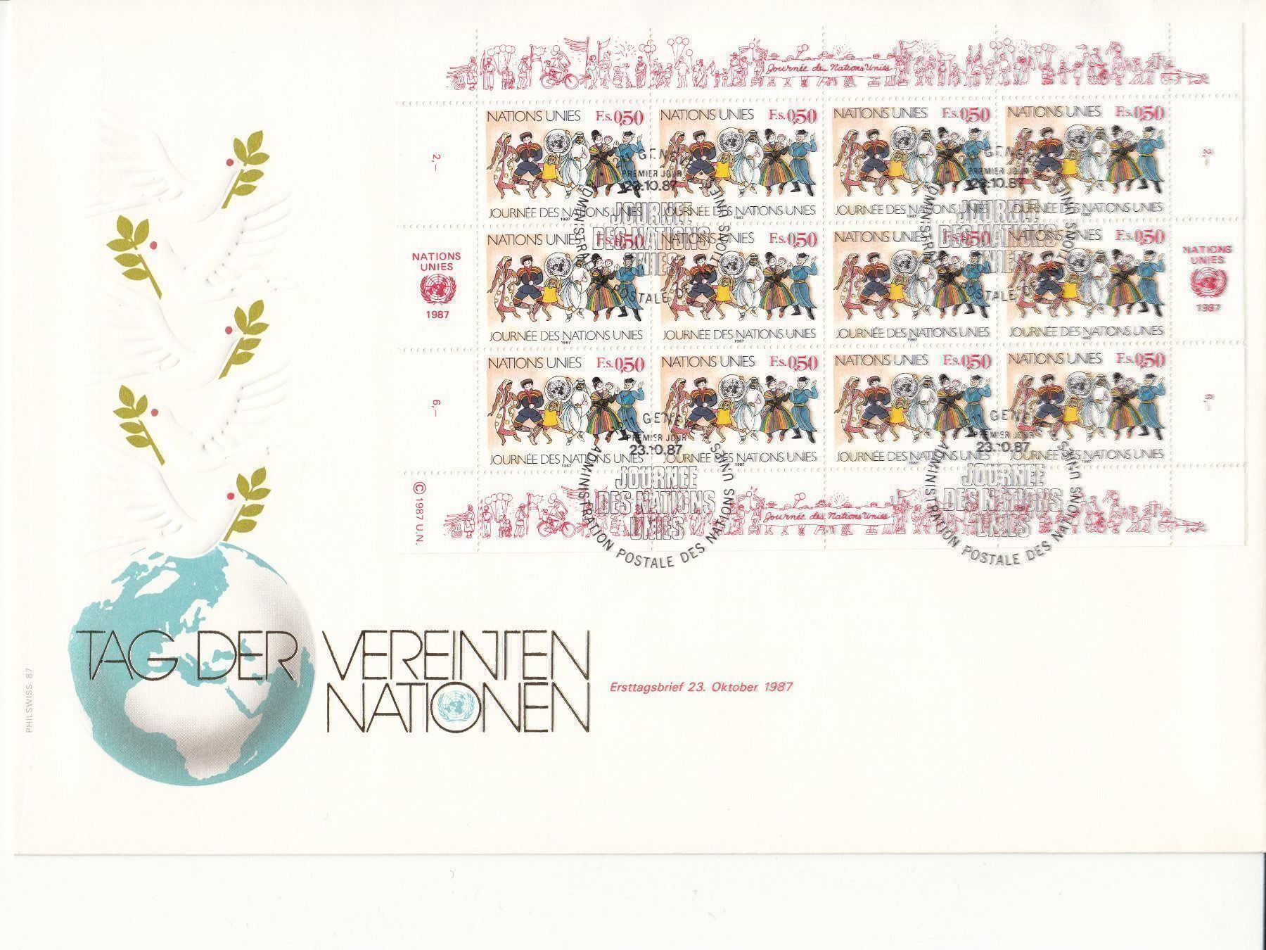 Tutti i francobolli: UNO Genf SBK 162-163 Kleinbogen ** + FDC, Kat. 200.- – Usato da Bürglen TG venduto da StampGraf 1