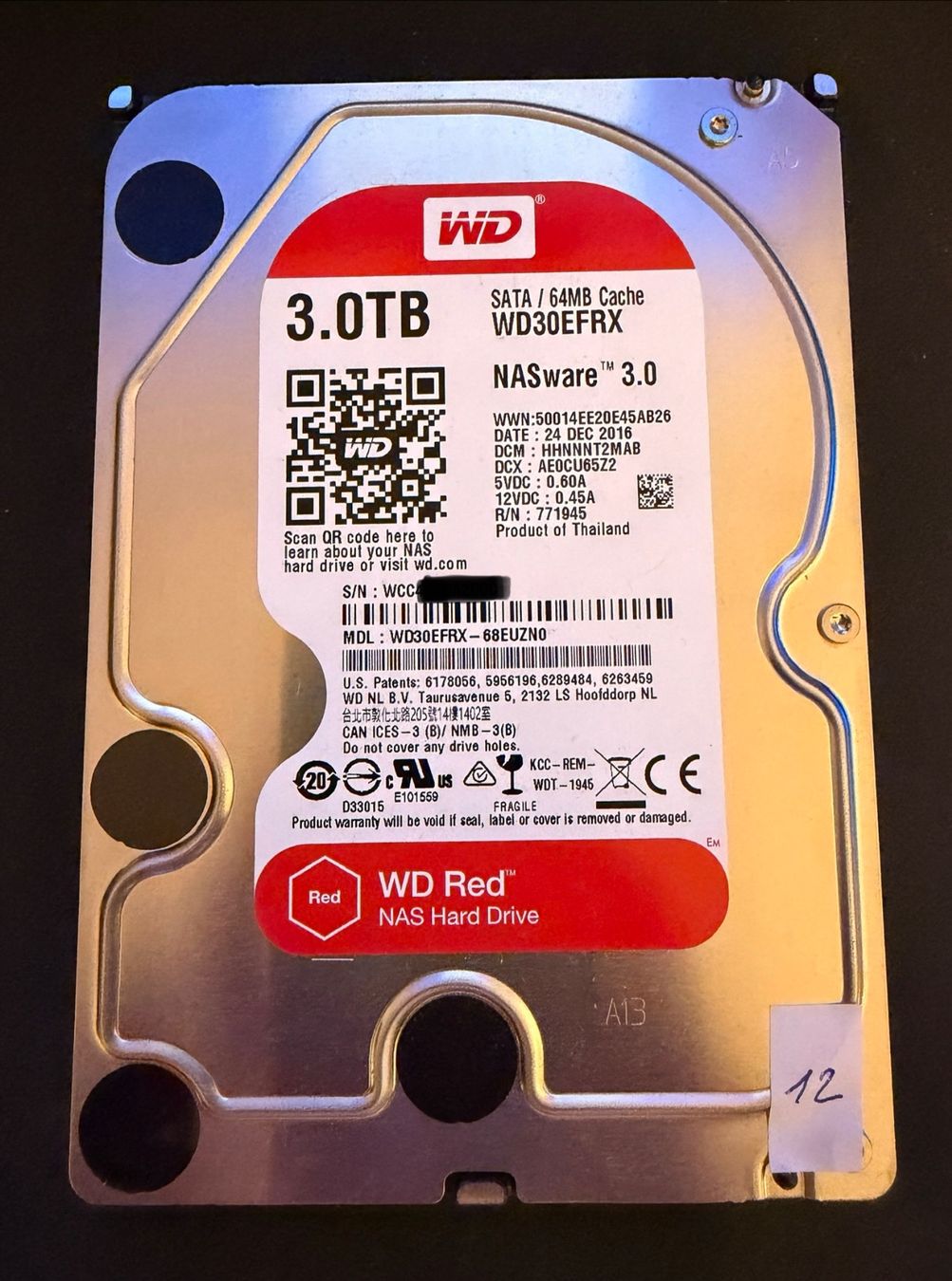 Western Digital Harddisks: WD Red 3TB Festplatte HDD – Gebraucht aus Winterthur von R2D_Y7C