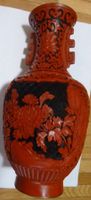 EINDRUCKSVOLLE ANTIKE CHINA-ROT LACK VASE 1.)---23 x 11 CM