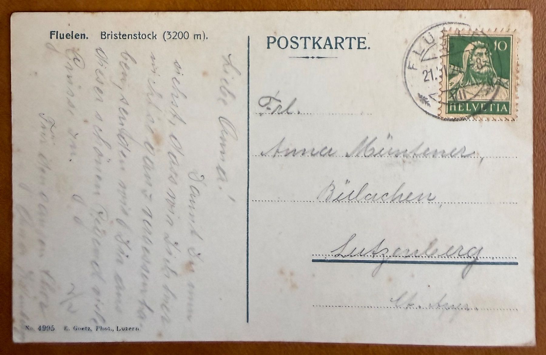 Cartoline postali: Flüelen - Animation 1924 – Usato da Lutry venduto da Ediego 2