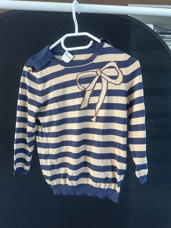 Red Valentino Marine-gestreifter Pullover mit Schleife, S
