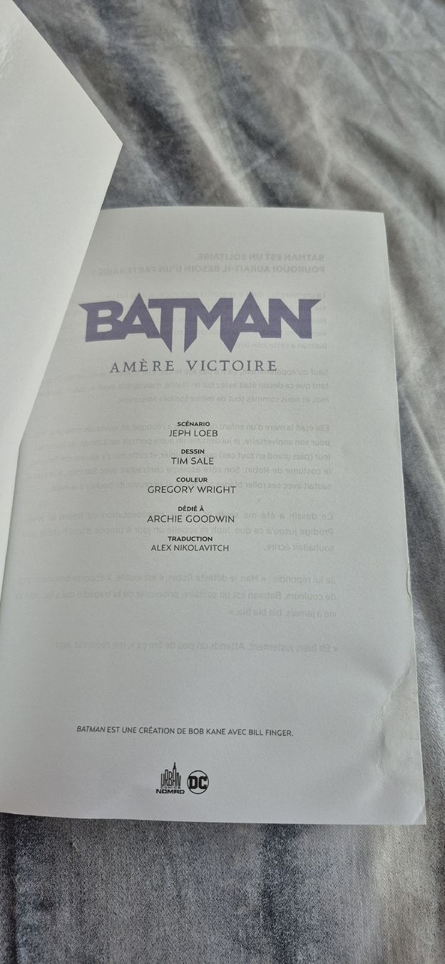 Fumetti: BATMAN AMÈRE VICTOIRE DC COMICS RÉCIT COMPLET SUPERMAN FR BD – Usato da Grand-Lancy venduto da luc111 3