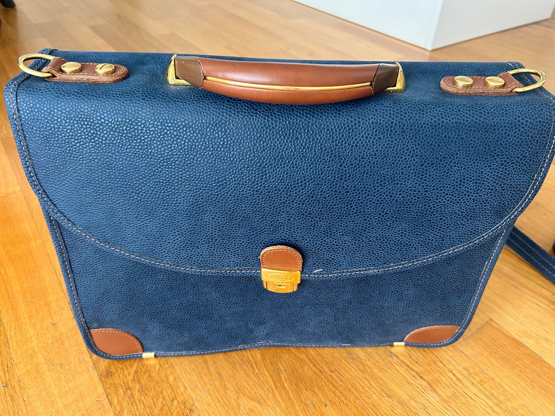 Brics Borse: Brics laptop bag - blue suede – Usato da Zürich venduto da SMDE 1