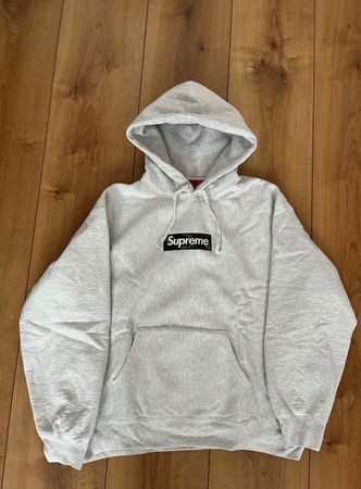 Supreme Box Logo Hoodie Camo Grau, Grösse L, FW 23