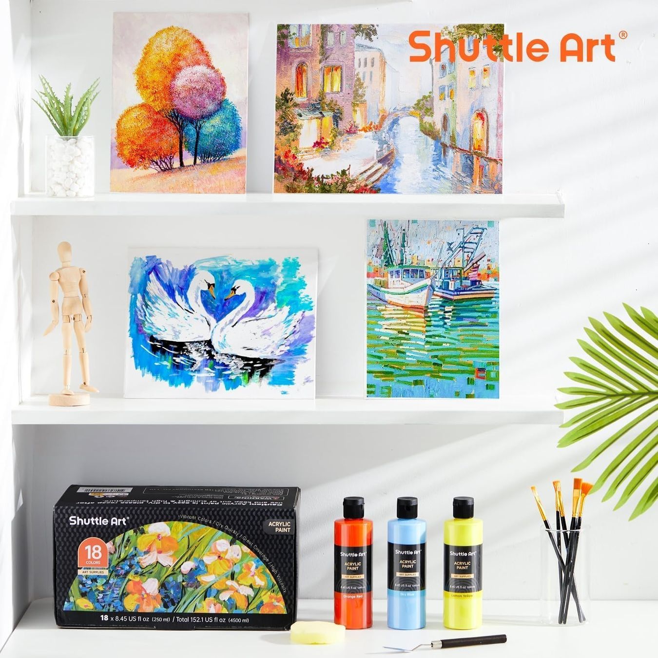 Colori: Acrylfarben Set 36 Farben mit Pinseln – Nuovo e nell'imballaggio originale da Herisau venduto da Senn24 6