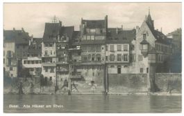 AK Basel Alte Häuser am Rhein