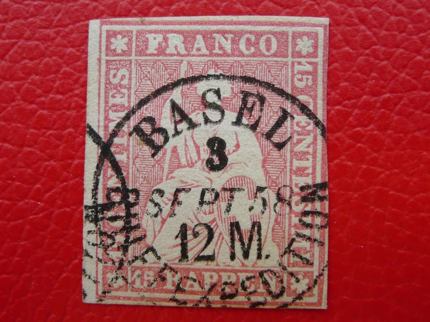 Tous les timbres: 24D, fehlerfrei von BASEL +wunderschön entwertet ! – D'occasion à Sursee par Luzernerraute