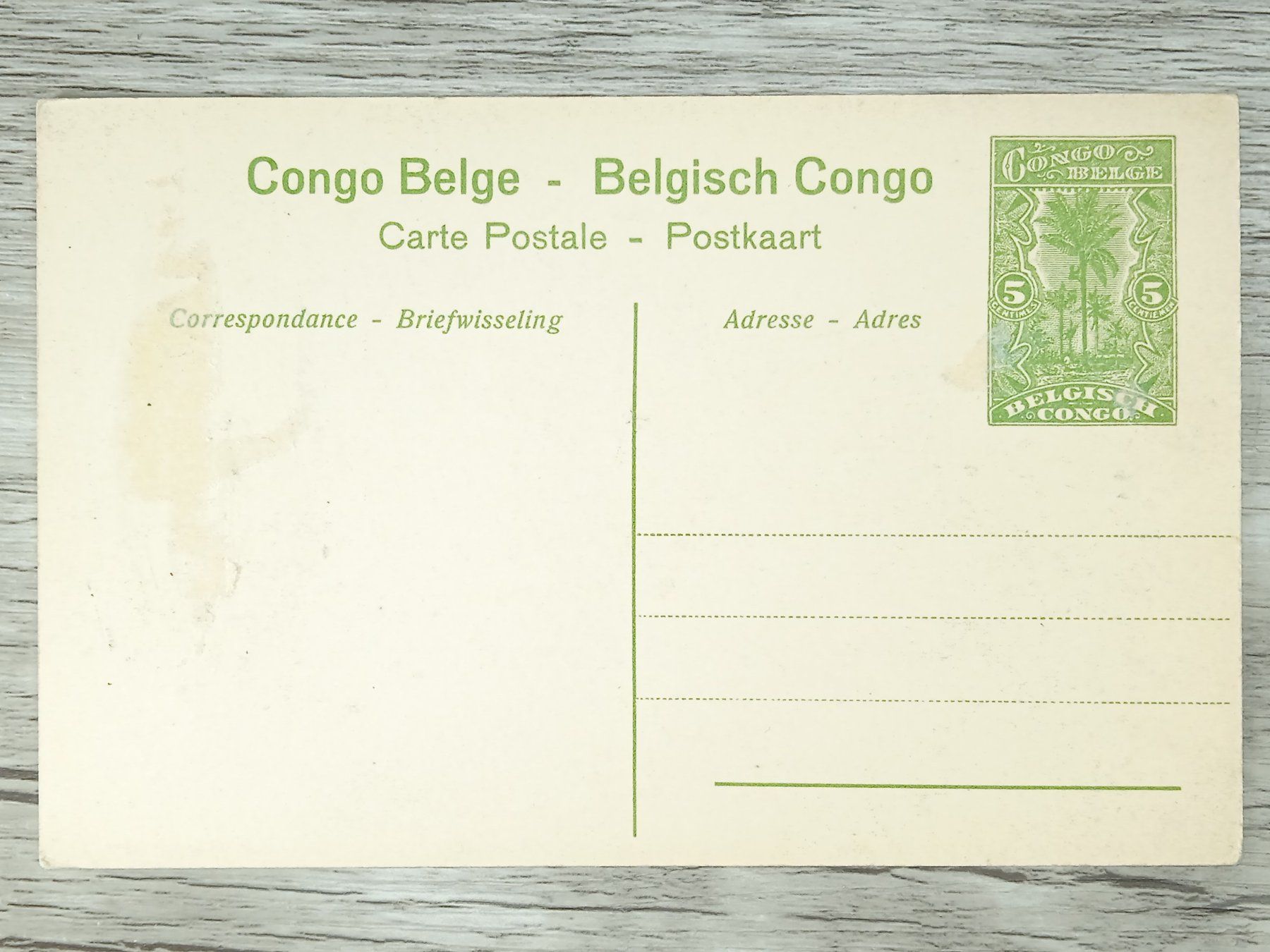 Tutti i francobolli: TR04 Carte Postale + Timbre Congo-Belge 1919/21 – Usato da Cousset venduto da Patrick_Collections 1