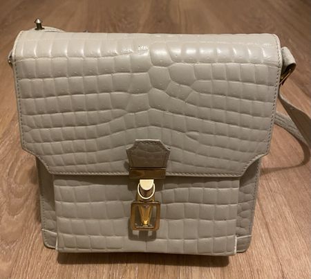 Sac à main vintage effet croco fermeture dorée