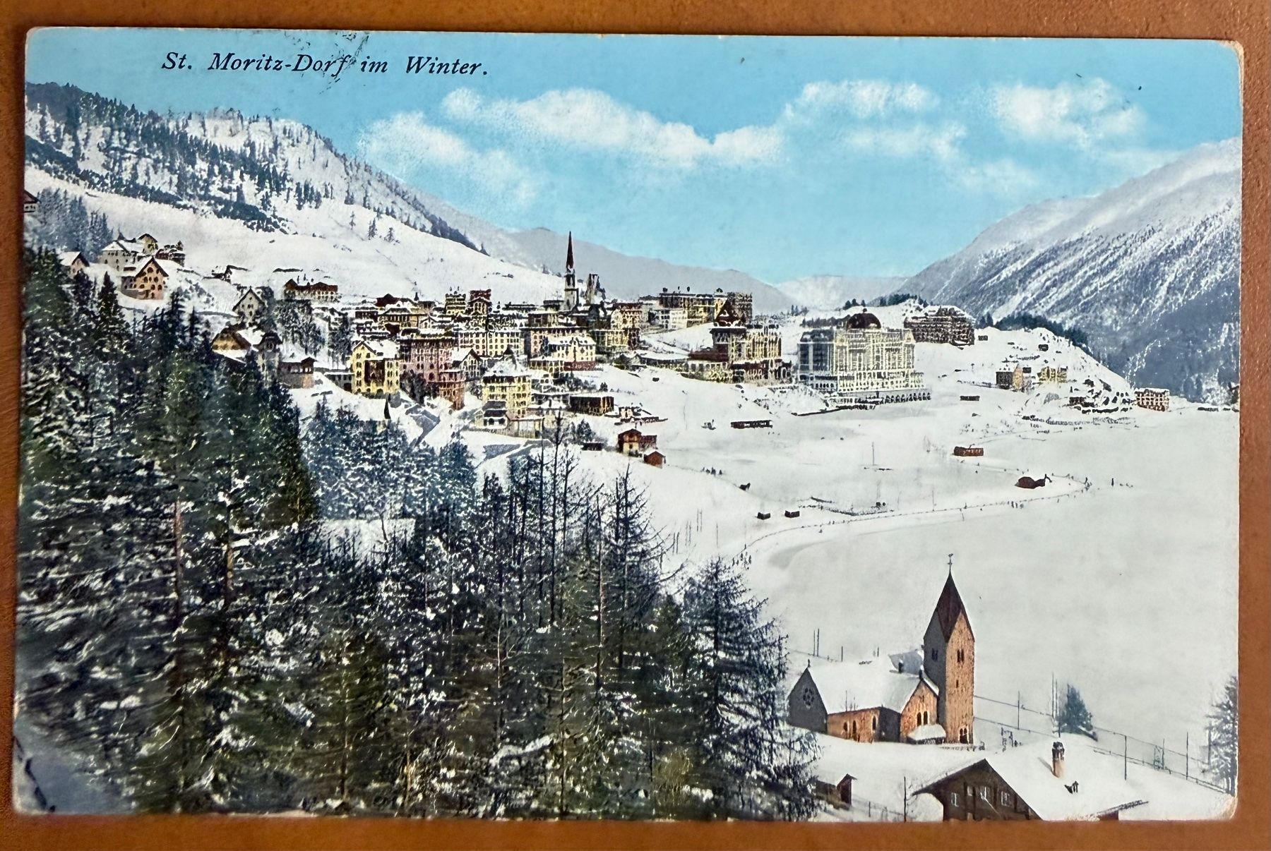 Cartoline postali: St. Moritz - Panorama winter 1914 – Usato da Lutry venduto da Ediego