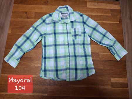 Mayoral Hemd kariert grün blau Grösse 104