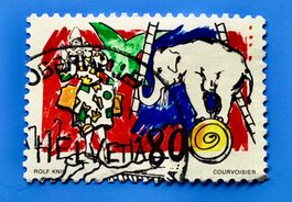 Nr.834 Weissclown mit Elefant  GESTEMPELT Sonderpostmarken 
