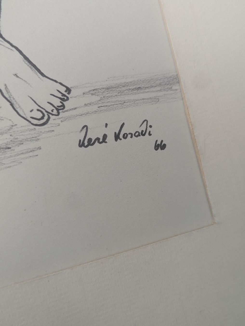 Dipinti: Vintage 1960s Mid-Century Graphite Drawing Portrait Signed – Usato da Erlinsbach SO venduto da Meytalien 1