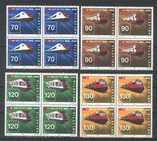 2002, Sondermarken 100 Jahre SBB, Viererblöcke **